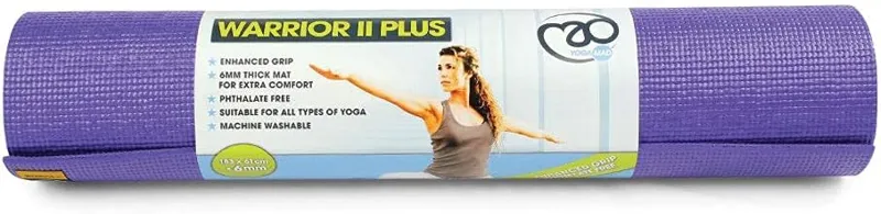 Fitness Mad Warrior II Plus Yoga Mat 6mm Purple